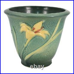 Roseville Zephyr Lily Green 1946 Art Pottery Ceramic Flower Pot Planter 672-5