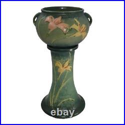 Roseville Zephyr Lily Green 1946 Art Pottery Ceramic Jardiniere Pedestal 671-8