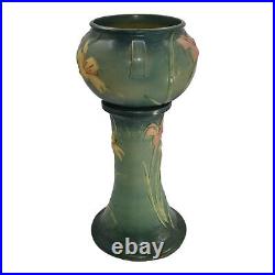 Roseville Zephyr Lily Green 1946 Art Pottery Ceramic Jardiniere Pedestal 671-8