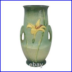 Roseville Zephyr Lily Green 1946 Vintage Art Pottery Ceramic Vase 138-10