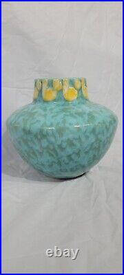 Roseville pottery Imperial II 1930 Art Deco Mottled Blue Ceramic Vase