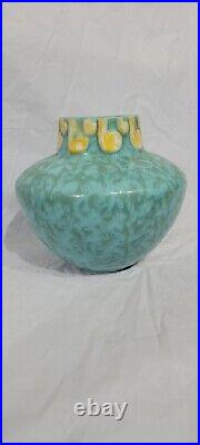 Roseville pottery Imperial II 1930 Art Deco Mottled Blue Ceramic Vase