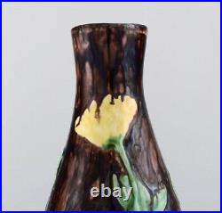 Roskilde Lervarefabrik, Denmark. Large Art Nouveau vase in glazed ceramics