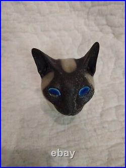 Royal Copenhagen Aluminia Faience Art Pottery Ceramic Cat Head Jeanne Grut