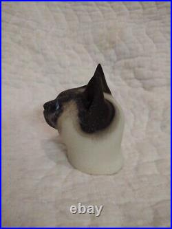 Royal Copenhagen Aluminia Faience Art Pottery Ceramic Cat Head Jeanne Grut