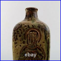 Royal Copenhagen Jais Nielsen ceramic vase, sung glaze. Biblical motives