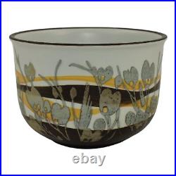 Royal Copenhagen Siena Faience 1970s Vintage Art Pottery Ceramic Bowl Weiss