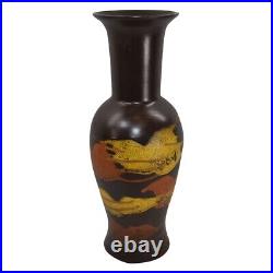 Royal Haeger 1970s Modern Deco Art Pottery Brown Earth Wrap Ceramic Vase 4106