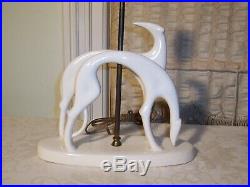 Royal Haeger Art Deco Ceramic Pottery Greyhound Dog Table Lamp