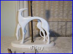 Royal Haeger Art Deco Ceramic Pottery Greyhound Dog Table Lamp