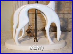 Royal Haeger Art Deco Ceramic Pottery Greyhound Dog Table Lamp