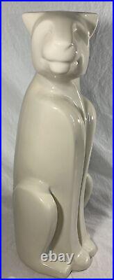 Royal Haeger Art Pottery 21 Gloss White Sitting Panther Statue #6048 HTF