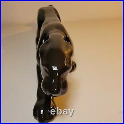 Royal Haeger Pottery Black Panther Crouching Glossy Ceramic 23 Vintage Art Deco