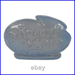 Rozart 1998 Vintage Art Pottery Blue Ceramic Dealer Advertising Sign