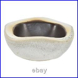 Russel Wright Bauer Vintage Art Deco Pottery Mottled Gray Ceramic Square Bowl