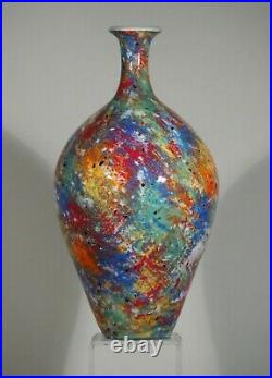 Russell Akerman Ceramic Art Studio Pottery Abstract Slipware Vase