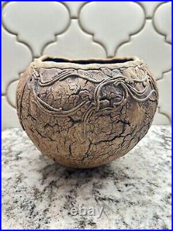 SIGNED Art Pottery Ceramic Bowl Artist Signed Vase Planter ANN HOBSTADER