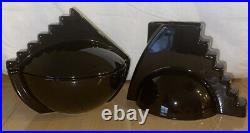 Salins Studio France 80s Art Deco Revival Creamer & Sugar in Black Memphis Style