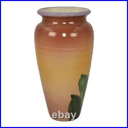 Santa Barbara Ceramic Design 1981 Art Pottery Hand Painted Iris Vase Collinson