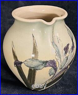 Santa Barbara Ceramic Design 1982 Art Pottery Hand Painted Pitcher Vase 7x6.5