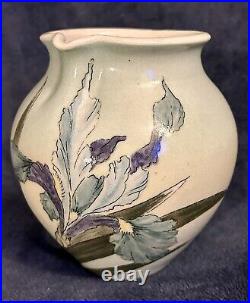 Santa Barbara Ceramic Design 1982 Art Pottery Hand Painted Pitcher Vase 7x6.5
