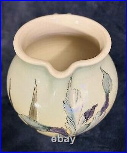 Santa Barbara Ceramic Design 1982 Art Pottery Hand Painted Pitcher Vase 7x6.5