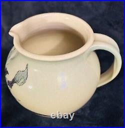 Santa Barbara Ceramic Design 1982 Art Pottery Hand Painted Pitcher Vase 7x6.5