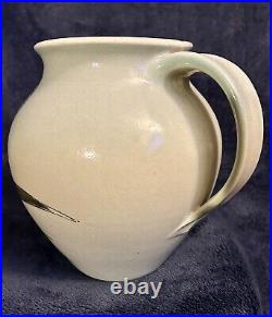 Santa Barbara Ceramic Design 1982 Art Pottery Hand Painted Pitcher Vase 7x6.5