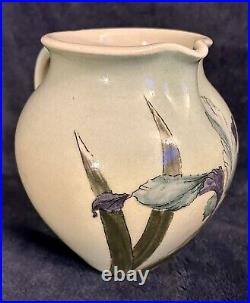Santa Barbara Ceramic Design 1982 Art Pottery Hand Painted Pitcher Vase 7x6.5