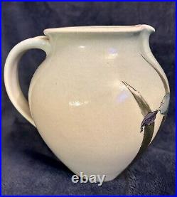 Santa Barbara Ceramic Design 1982 Art Pottery Hand Painted Pitcher Vase 7x6.5