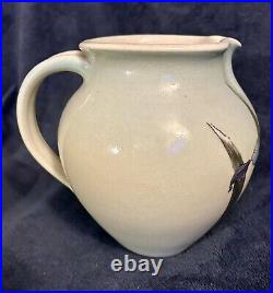 Santa Barbara Ceramic Design 1982 Art Pottery Hand Painted Pitcher Vase 7x6.5