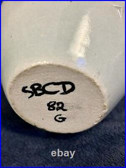 Santa Barbara Ceramic Design 1982 Art Pottery Hand Painted Pitcher Vase 7x6.5