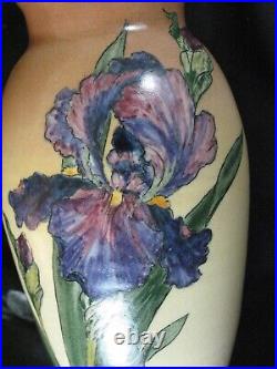 Santa Barbara Ceramic Design SBCD Art Pottery Vase Iris Flower 9.5