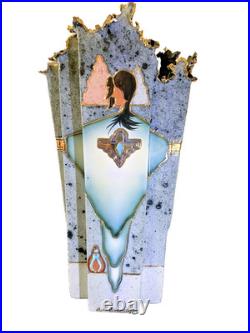 Santa Fe Style Vase by Award Winning Artist Bill Standefer with22K Gold Accents