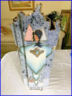 Santa Fe Style Vase by Award Winning Artist Bill Standefer with22K Gold Accents