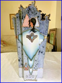 Santa Fe Style Vase by Award Winning Artist Bill Standefer with22K Gold Accents