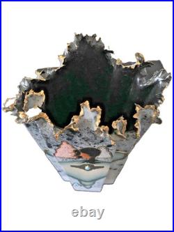 Santa Fe Style Vase by Award Winning Artist Bill Standefer with22K Gold Accents