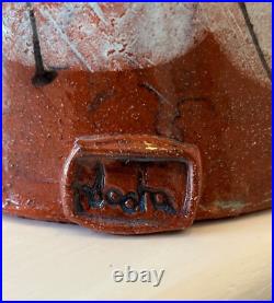 Sasha Barrett Fine Art Tall Ceramic Vase with Design of Branches Studio Pottery