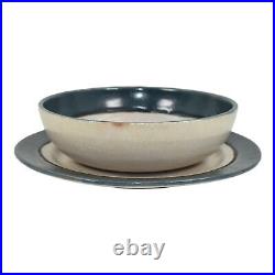 Saturday Evening Girls SEG 1920 Art Pottery Blue Banded Ceramic Bowl And Plate