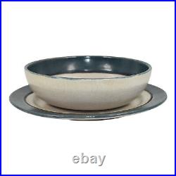 Saturday Evening Girls SEG 1920 Art Pottery Blue Banded Ceramic Bowl And Plate