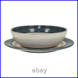 Saturday Evening Girls SEG 1920 Art Pottery Blue Banded Ceramic Bowl And Plate