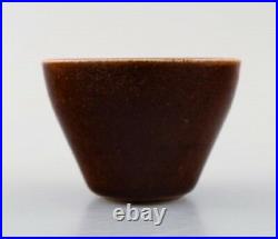Saxbo stoneware vase in modern design, glaze in brown shades