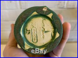 Scott Draves Door Pottery Arts & Crafts Style Green Art Pottery Vase Ginkgo Leaf