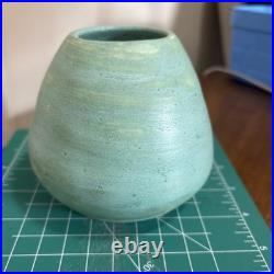 Sea Foam Green Squatty Vase. Heavy