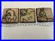 Set Of 3 Mitch Yung Signed Nude Woman Ceramic Pottery Art Tiles 6.25 X 6.25