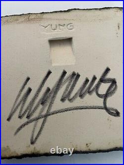 Set Of 3 Mitch Yung Signed Nude Woman Ceramic Pottery Art Tiles 6.25 X 6.25