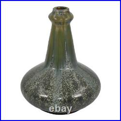 Sevres French Art Nouveau Vintage Pottery Green Crystalline Ceramic Bud Vase