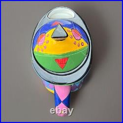 Signed Carmi Art Pottery Ceramic Pitcher Colorful Cubism Picasso Style Prototype
