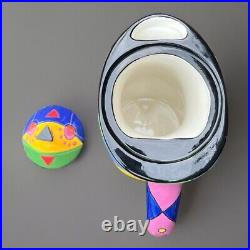 Signed Carmi Art Pottery Ceramic Pitcher Colorful Cubism Picasso Style Prototype