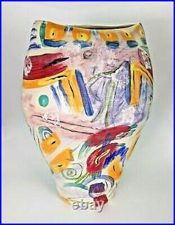 Signed Handmade Studio Art Pottery Vase Modern Contemporary Ceramic VG Cond